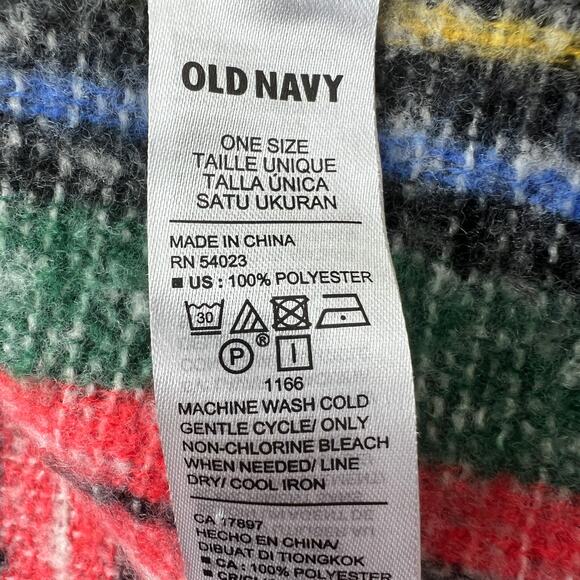 Old Navy Blanket Scarf Tartan Red One Size Soft Fringe Plaid Cozy Heritage - Picture 3 of 8